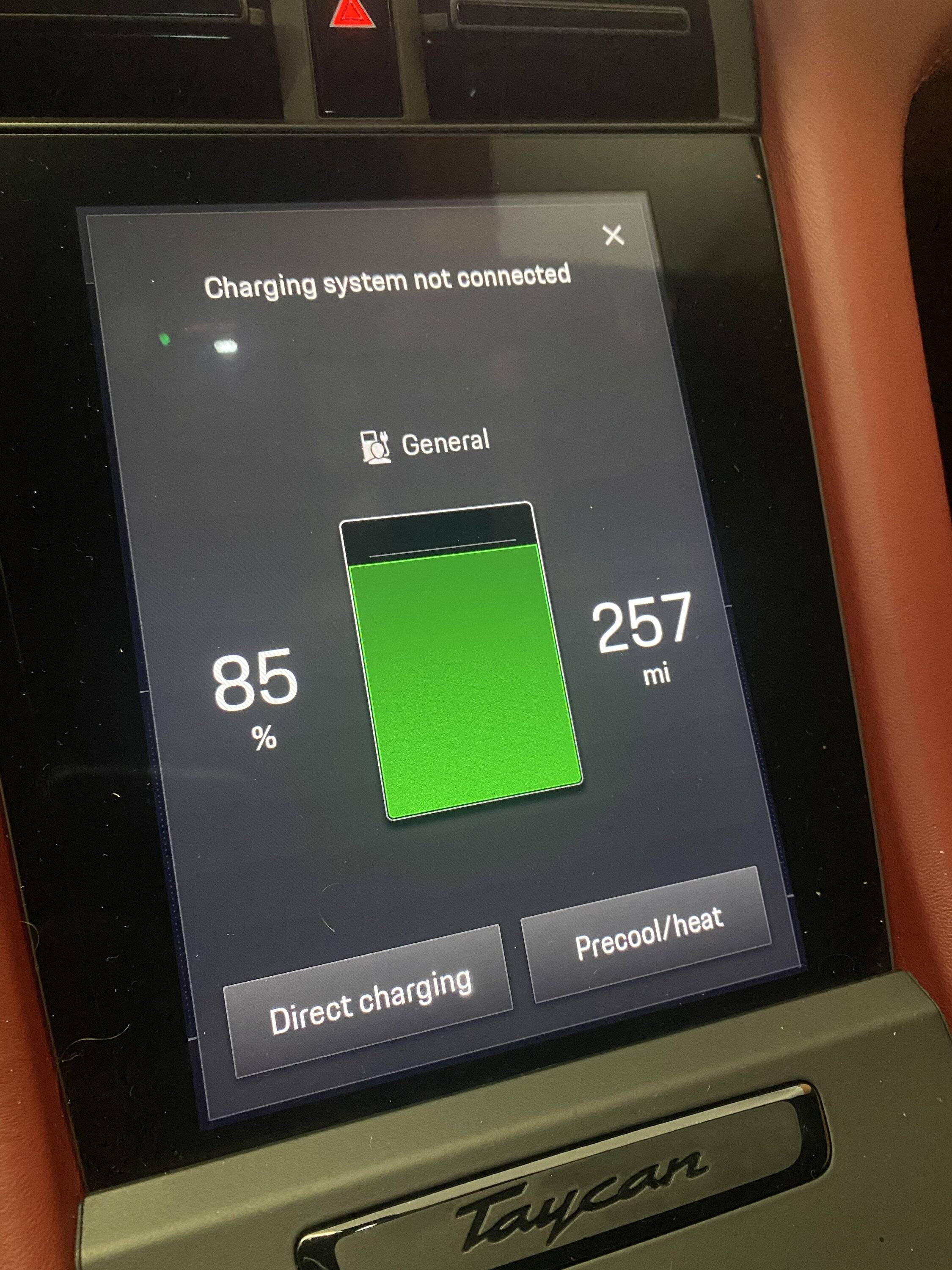 Porsche Taycan 271 miles!  100% charged. What’s your range shown? 7EF9764C-0DC2-4085-8286-F6AC2E1FD627