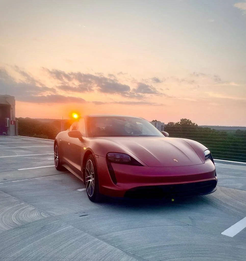 Porsche Taycan SOLD:  2021 Taycan (RWD), 15,277+ miles, KPMF Matte Russet Red Ceramic Coated Wrap over Jet Black Metallic Paint/Black, Chapel Hill, NC  $91,900 WhatsApp Image 2022-06-16 at 3.05.05 PM (3)