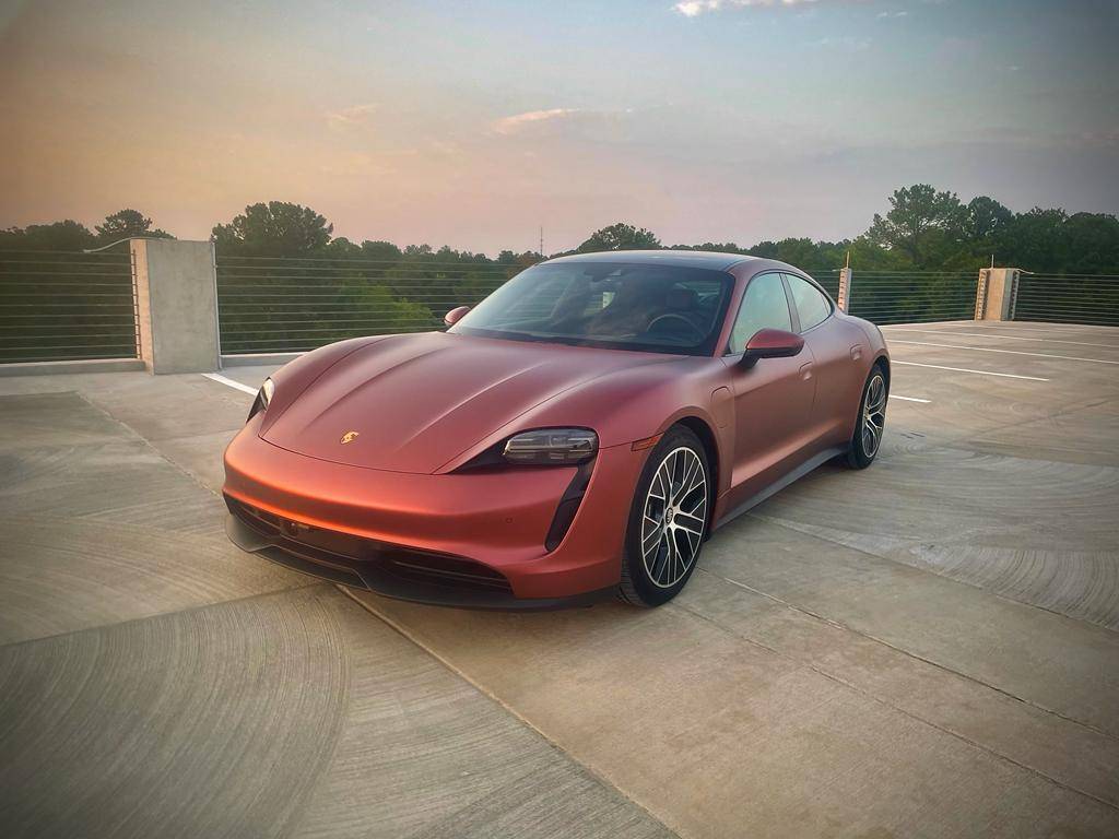 Porsche Taycan SOLD:  2021 Taycan (RWD), 15,277+ miles, KPMF Matte Russet Red Ceramic Coated Wrap over Jet Black Metallic Paint/Black, Chapel Hill, NC  $91,900 WhatsApp Image 2022-06-16 at 3.04.46 PM (2)