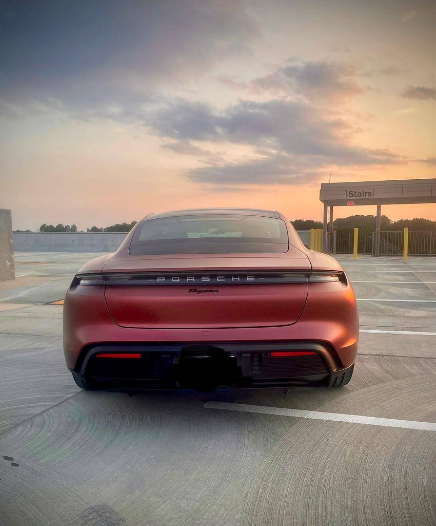 Porsche Taycan SOLD:  2021 Taycan (RWD), 15,277+ miles, KPMF Matte Russet Red Ceramic Coated Wrap over Jet Black Metallic Paint/Black, Chapel Hill, NC  $91,900 WhatsApp Image 2022-06-16 at 3.04.25 PM (2)