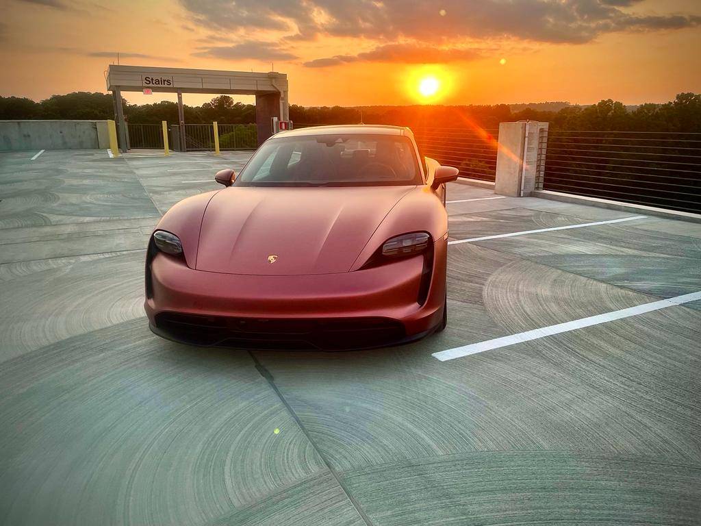 Porsche Taycan SOLD:  2021 Taycan (RWD), 15,277+ miles, KPMF Matte Russet Red Ceramic Coated Wrap over Jet Black Metallic Paint/Black, Chapel Hill, NC  $91,900 WhatsApp Image 2022-06-16 at 3.04.02 PM (2)