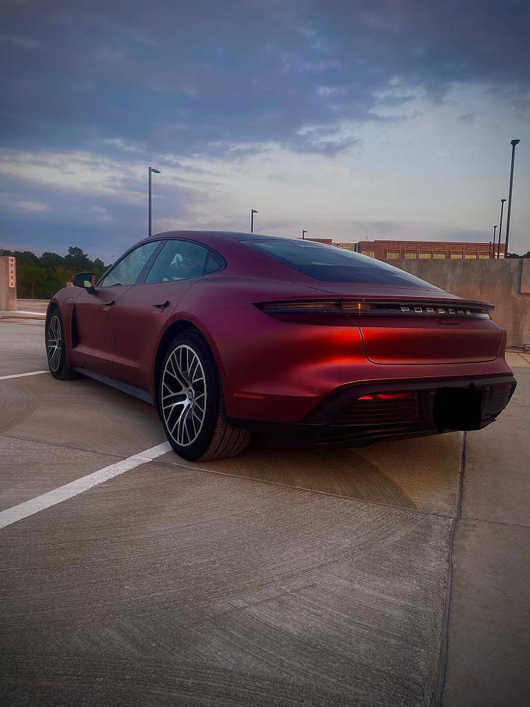 Porsche Taycan SOLD:  2021 Taycan (RWD), 15,277+ miles, KPMF Matte Russet Red Ceramic Coated Wrap over Jet Black Metallic Paint/Black, Chapel Hill, NC  $91,900 WhatsApp Image 2022-06-16 at 3.03.40 PM (5)