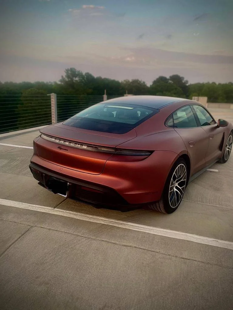 Porsche Taycan Vinyl Wrap - KPMF Matte Russet Red with Ceramic Coating WhatsApp Image 2022-06-16 at 3.05.20 PM (3)
