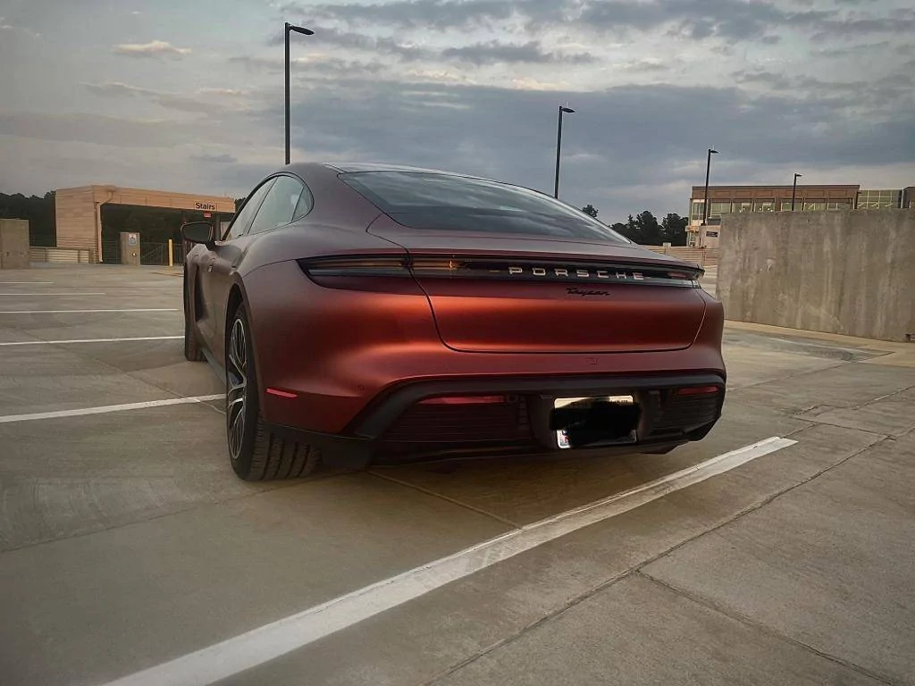 Porsche Taycan Vinyl Wrap - KPMF Matte Russet Red with Ceramic Coating WhatsApp Image 2022-06-16 at 3.05.20 PM (2)