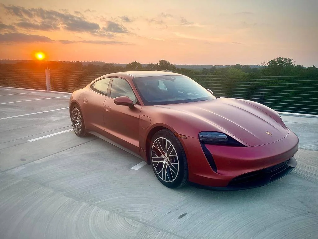 Porsche Taycan Vinyl Wrap - KPMF Matte Russet Red with Ceramic Coating WhatsApp Image 2022-06-16 at 3.05.20 PM