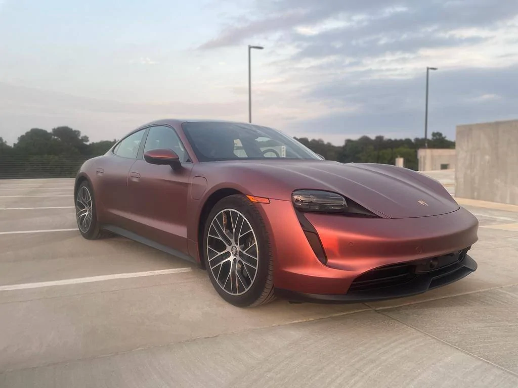 Porsche Taycan Vinyl Wrap - KPMF Matte Russet Red with Ceramic Coating WhatsApp Image 2022-06-16 at 3.05.05 PM (1)