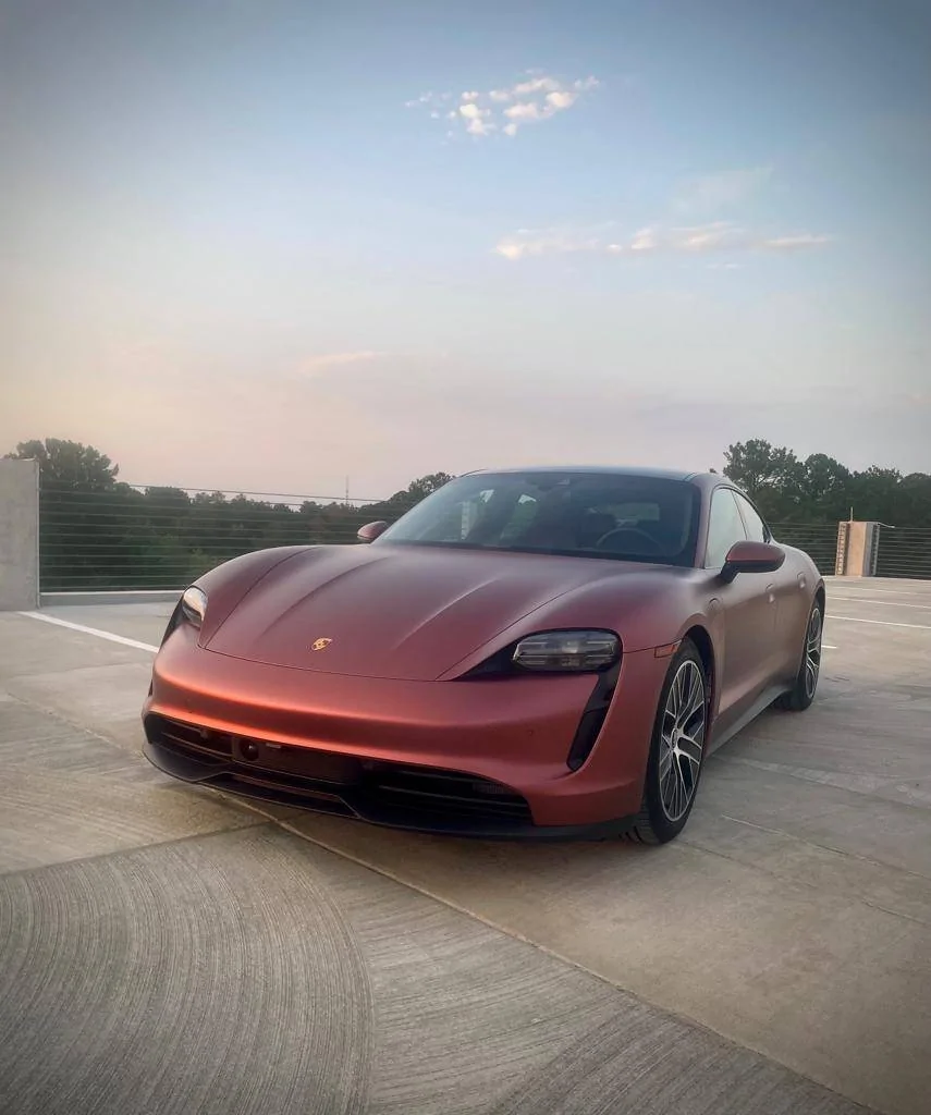 Porsche Taycan Vinyl Wrap - KPMF Matte Russet Red with Ceramic Coating WhatsApp Image 2022-06-16 at 3.04.46 PM (3)