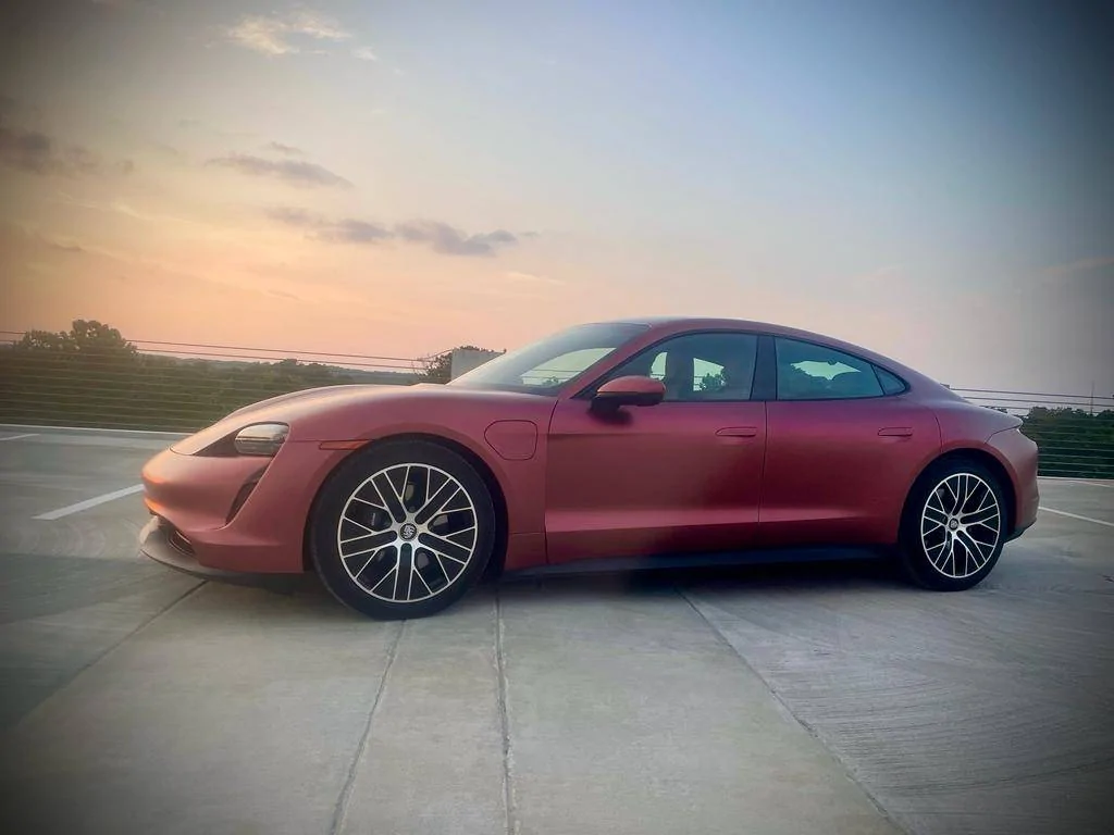 Porsche Taycan Vinyl Wrap - KPMF Matte Russet Red with Ceramic Coating WhatsApp Image 2022-06-16 at 3.04.46 PM (1)
