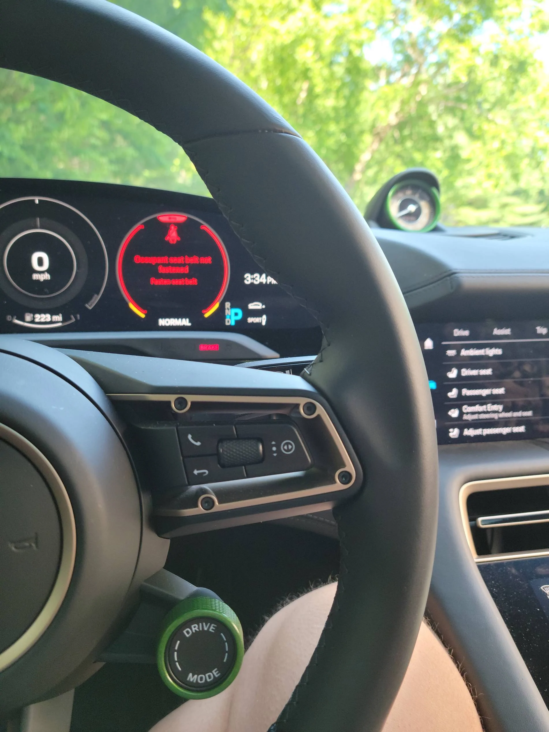 Porsche Taycan Steering wheel drive mode cover installed sports-chrono-dial