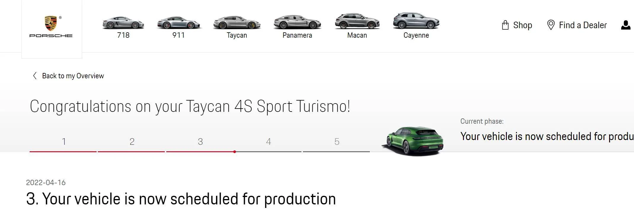 Porsche Taycan How long from "scheduled for production" to "vehicle produced" 1655911407425