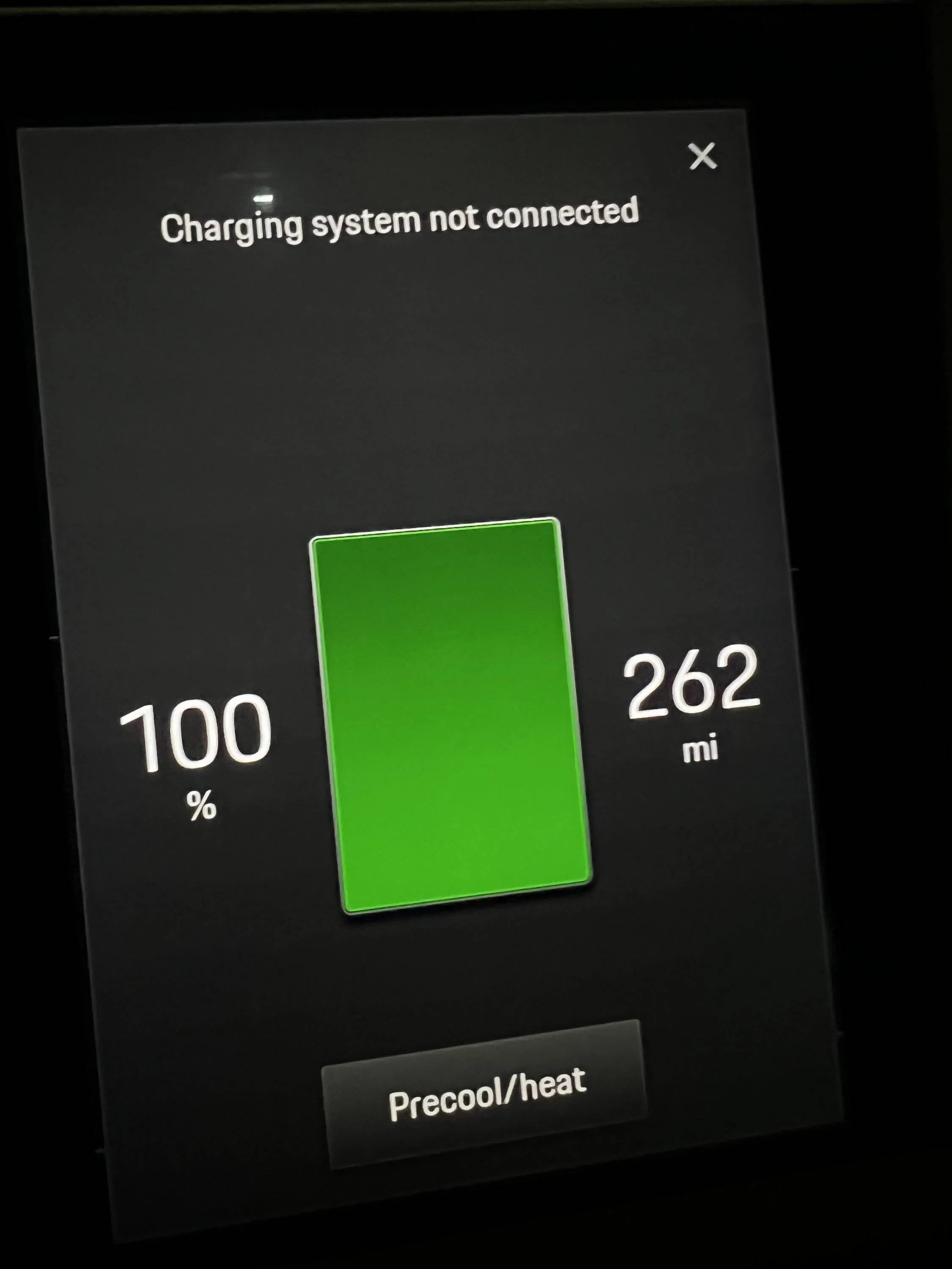 Porsche Taycan 271 miles!  100% charged. What’s your range shown? IMG_9220