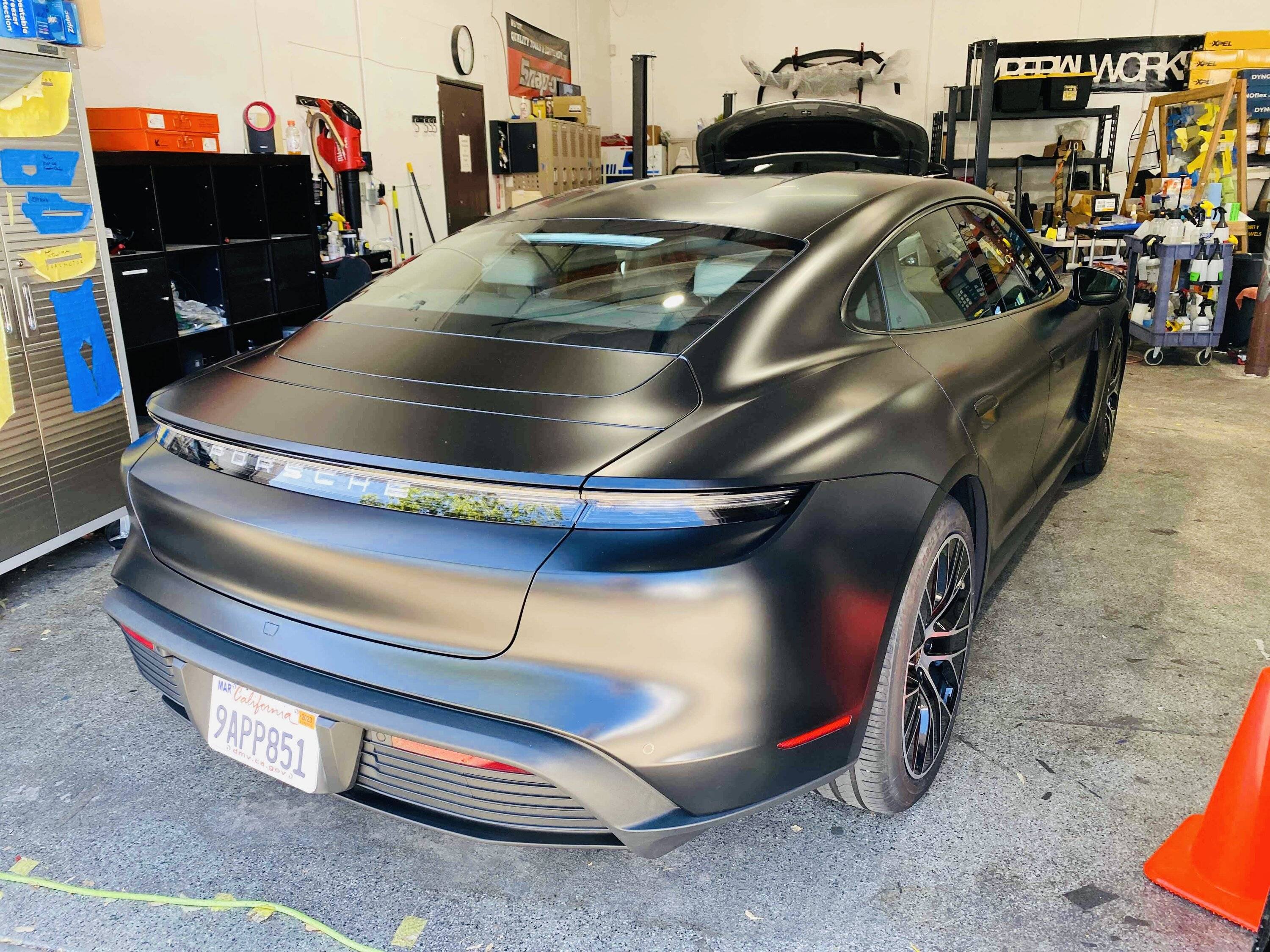 Porsche Taycan XPEL Stealth PPF installed on gloss black Taycan E3C22DEA-41F6-4ADB-A138-831CAEFF77F3