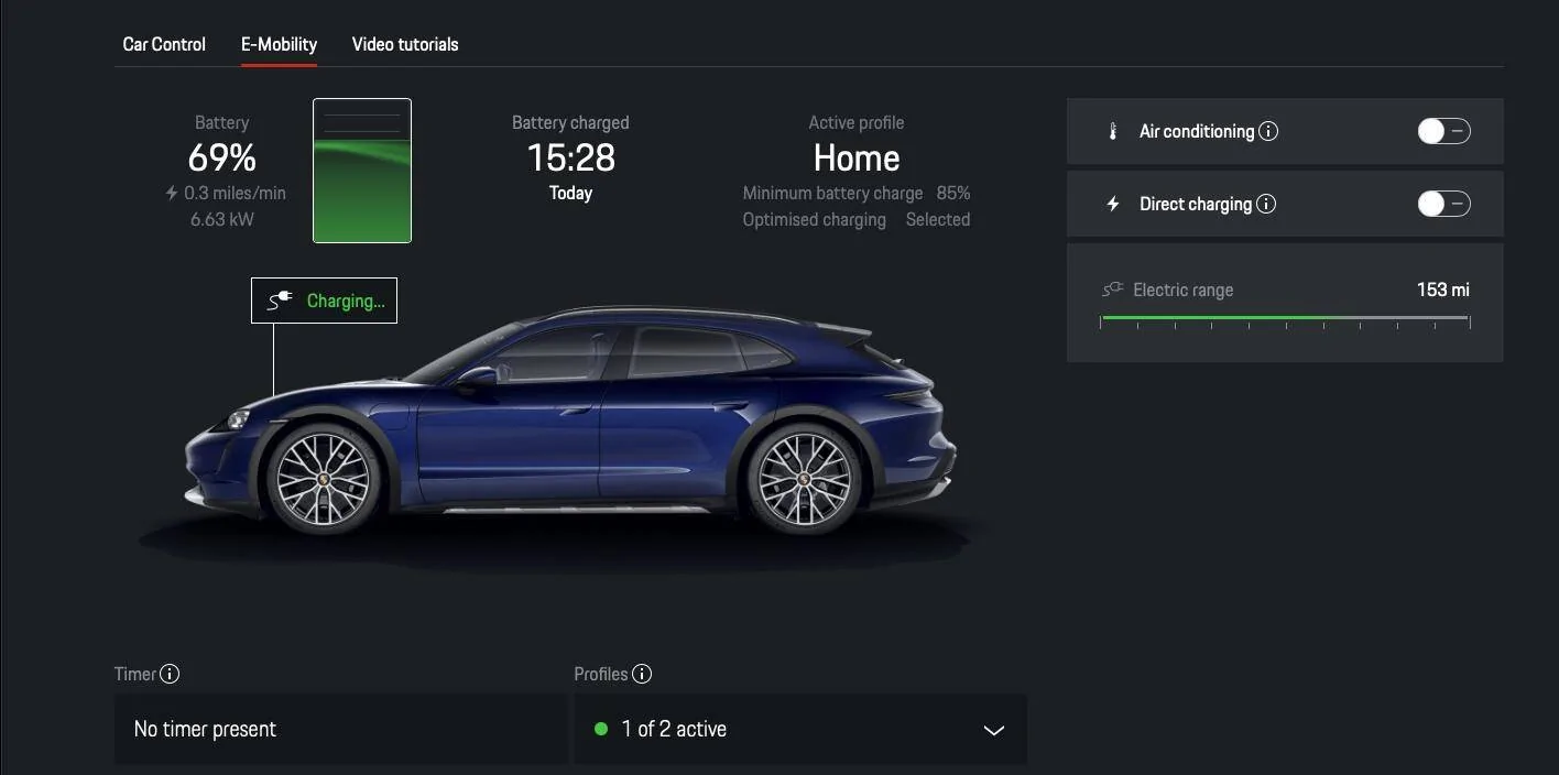 Porsche Taycan First time charging...... Screenshot 2022-07-02 at 12.38.10