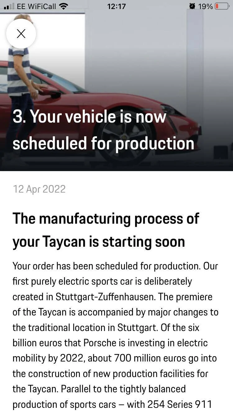 Porsche Taycan Taycan delay - 8 weeks due to battery supplier fire CCBA2258-59DF-49F4-9353-E209141F26E2