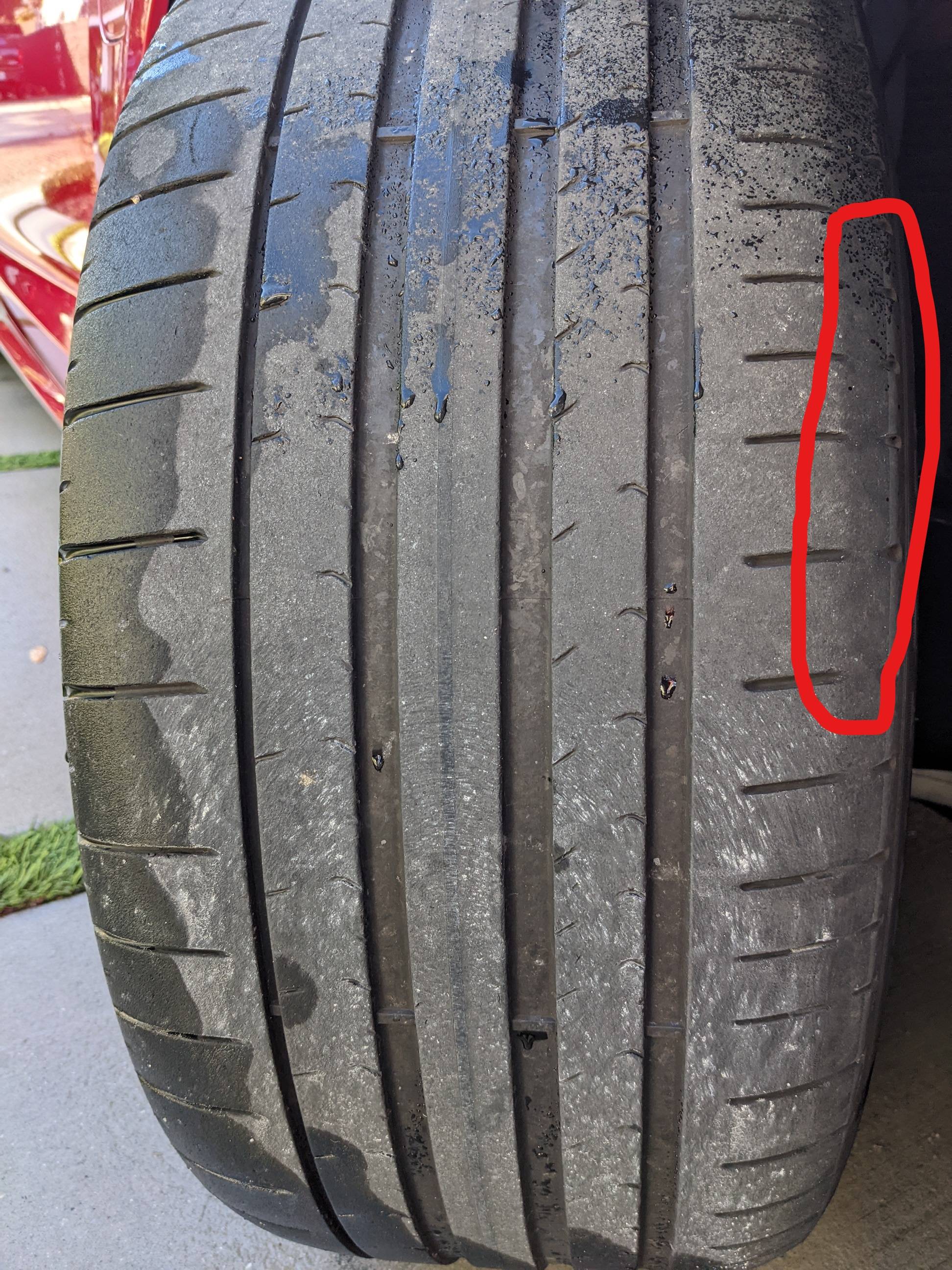 Porsche Taycan Front tire wear InkedPirelli front