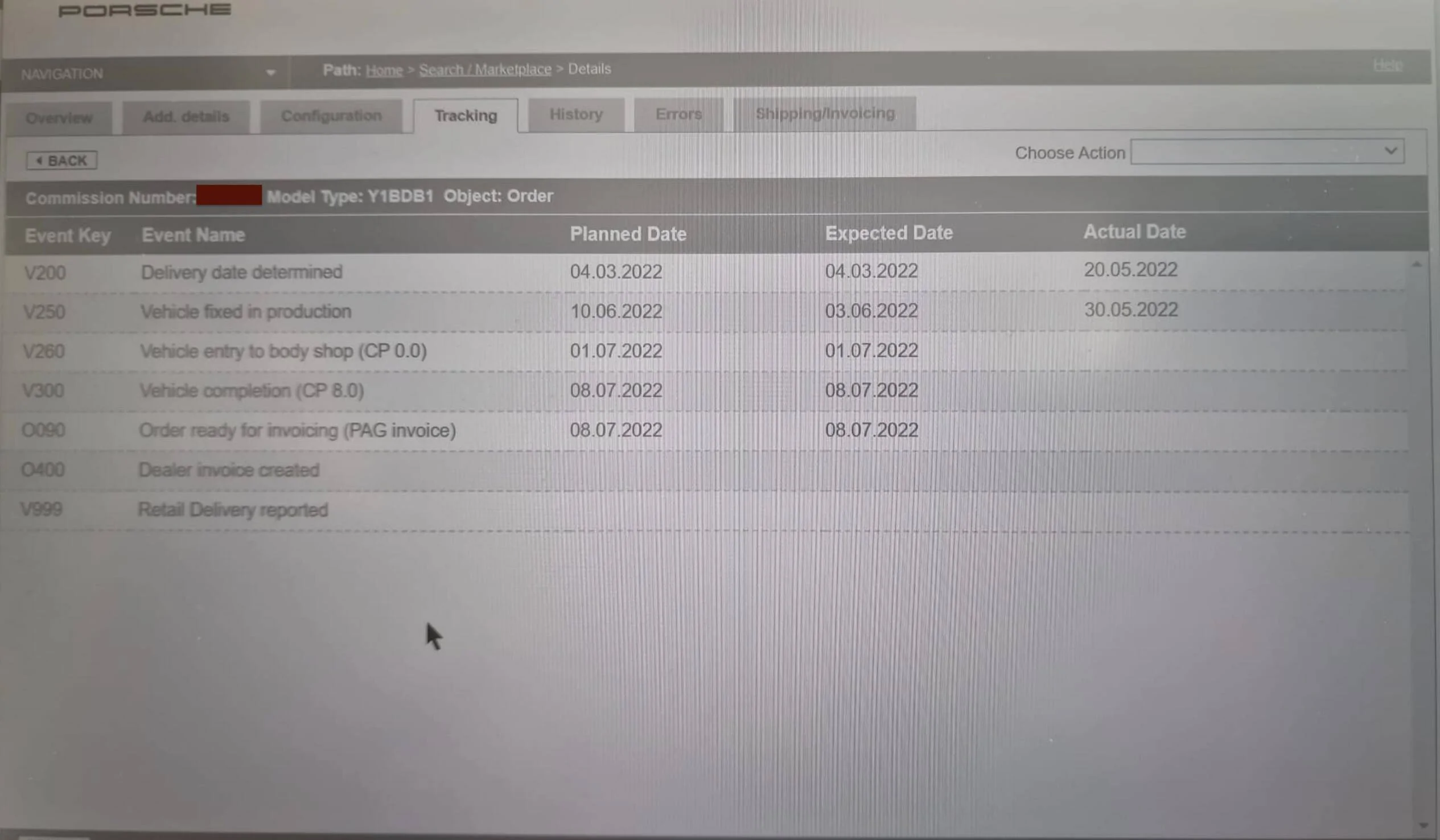Porsche Taycan Tracking not updating Screenshot 2022-07-05 at 18.49.21