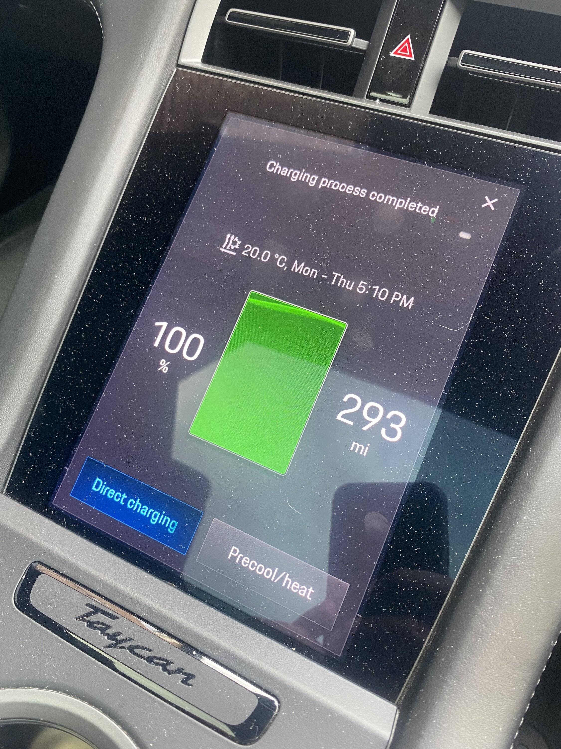 Porsche Taycan 271 miles!  100% charged. What’s your range shown? 3188AD57-DF81-446B-89FA-061378B79F0F