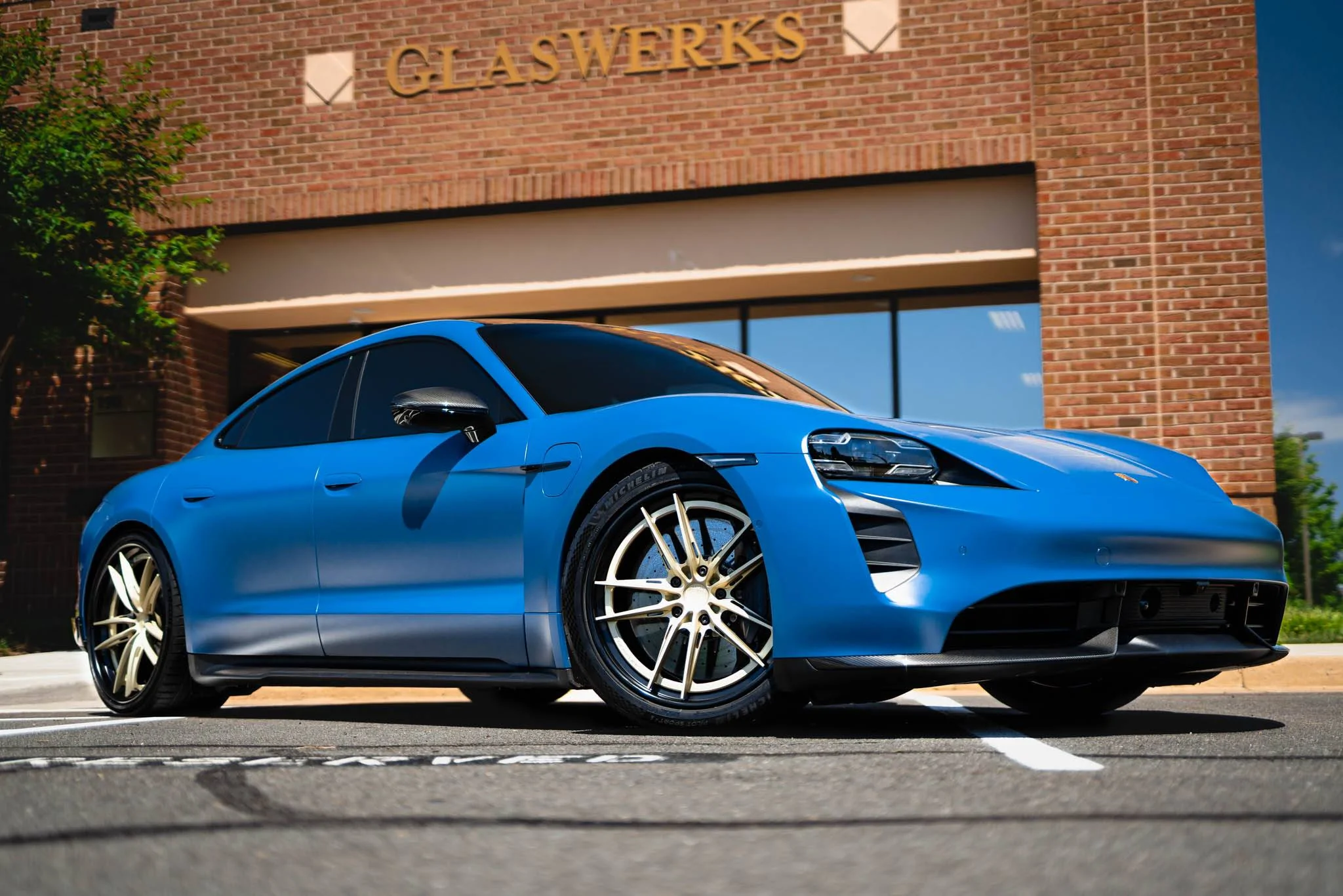 Porsche Taycan Frosty Ocean God: Neptune Blue Taycan Wrapped With STEK DynoMatte PPF! 290053017_5689582864407434_5677984987191283807_n