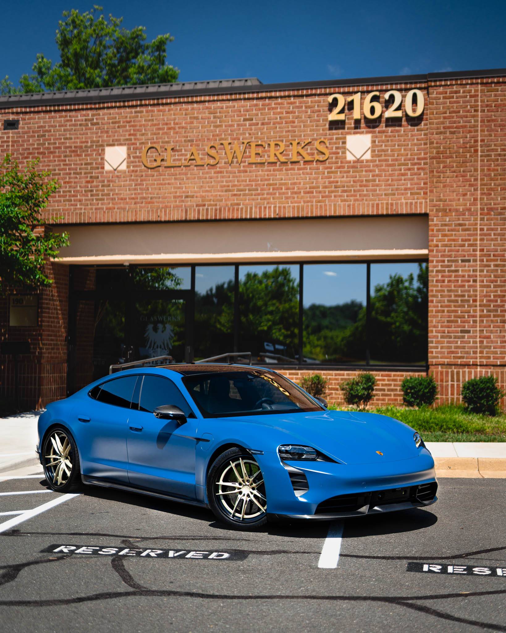 Porsche Taycan Frosty Ocean God: Neptune Blue Taycan Wrapped With STEK DynoMatte PPF! 290885949_513394700481909_9097129298080628641_n
