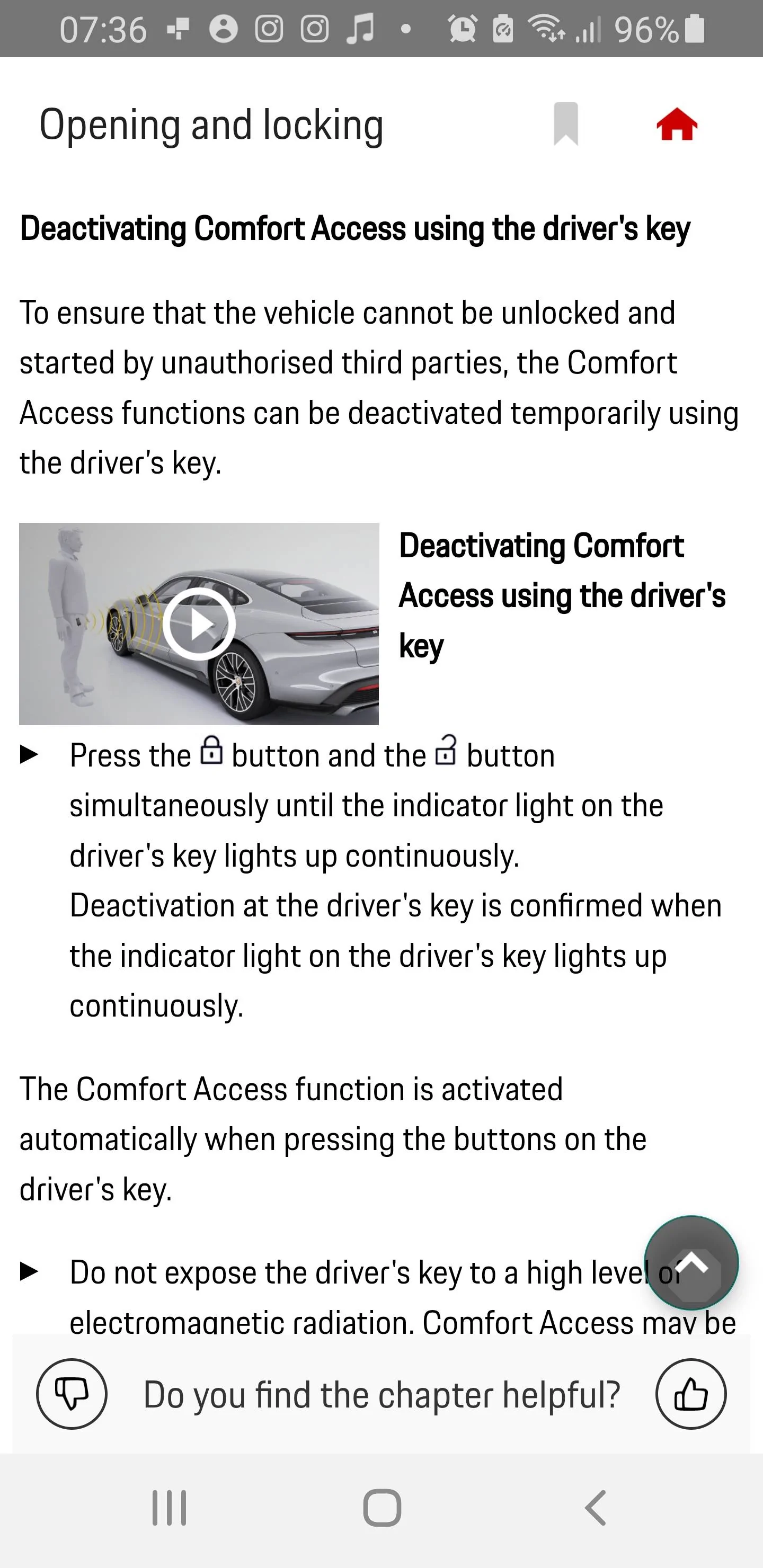 Porsche Taycan Keeping car locked while high pressure washing? Screenshot_20220710-073609_Porsche Good to kno