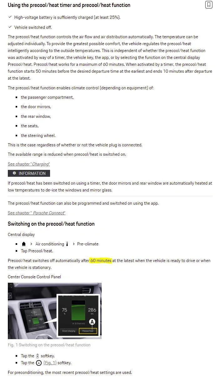 Porsche Taycan Keeping interior cool / AC on after leaving car? 1658260944487