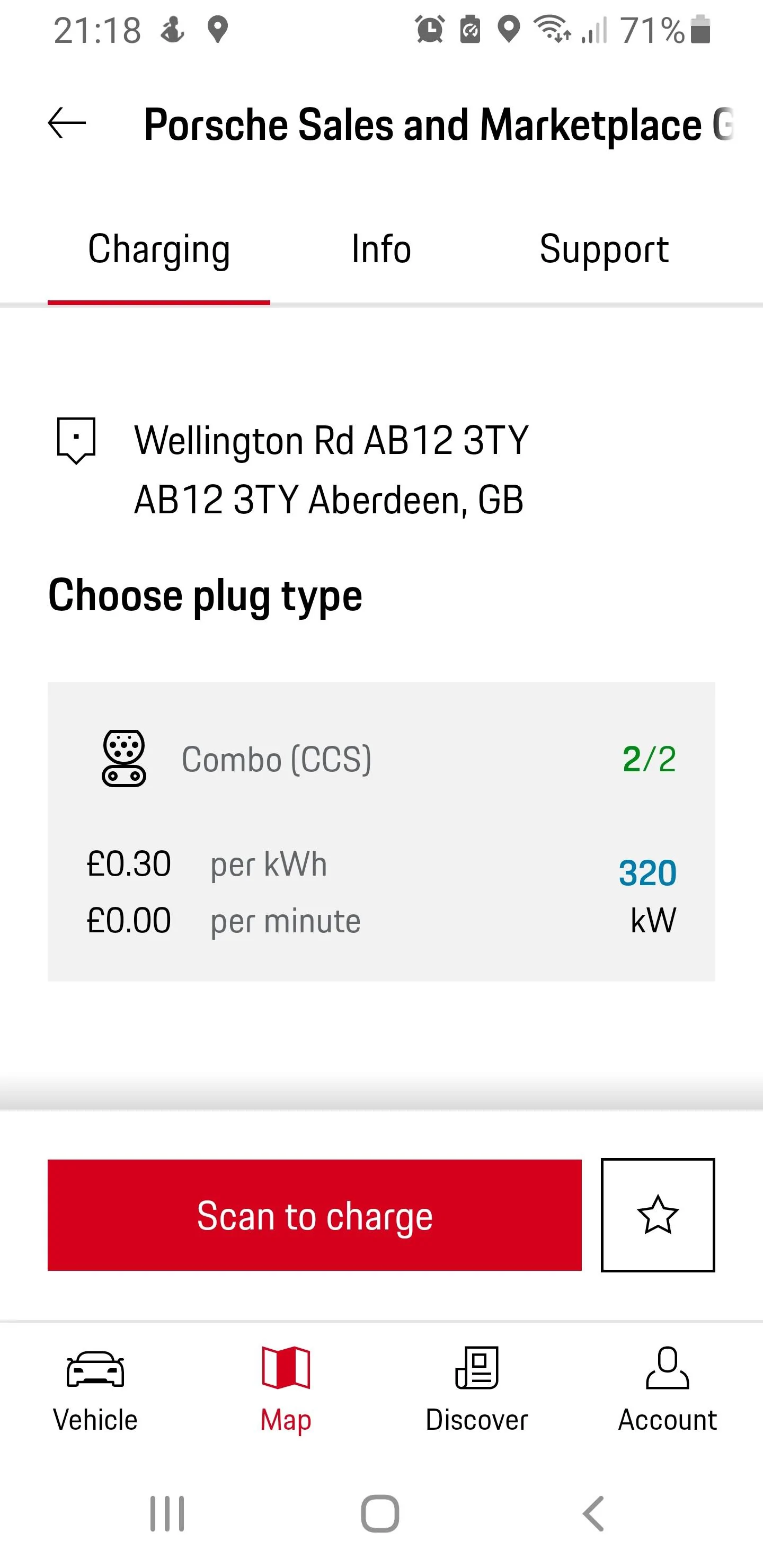 Porsche Taycan Discounted Porsche Charging at UK Porsche centres Screenshot_20220720-211810_My Porsch