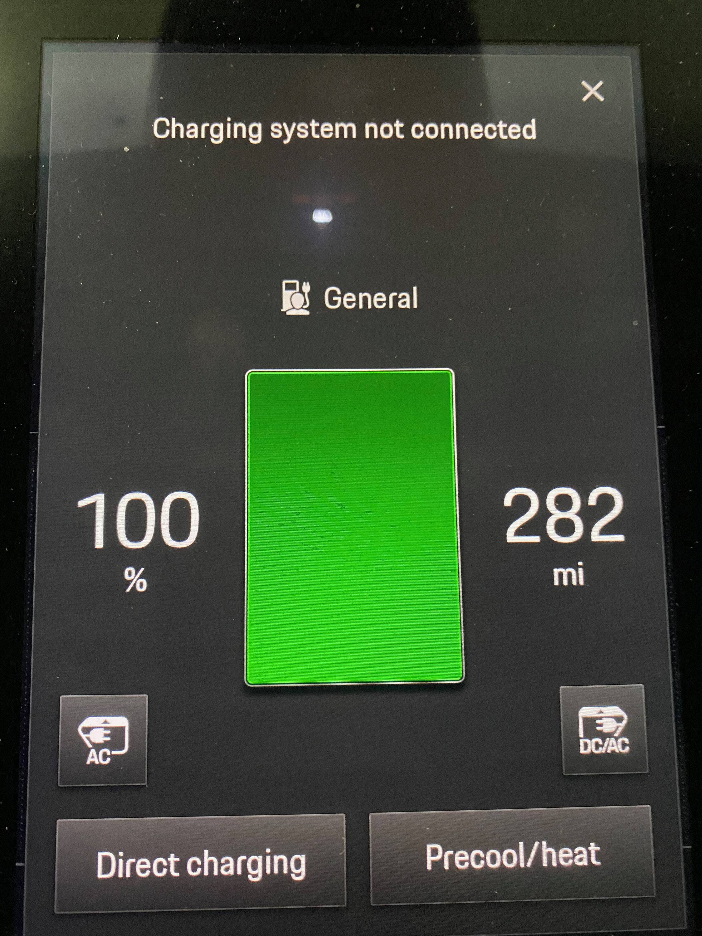Porsche Taycan 271 miles!  100% charged. What’s your range shown? IMG_2707
