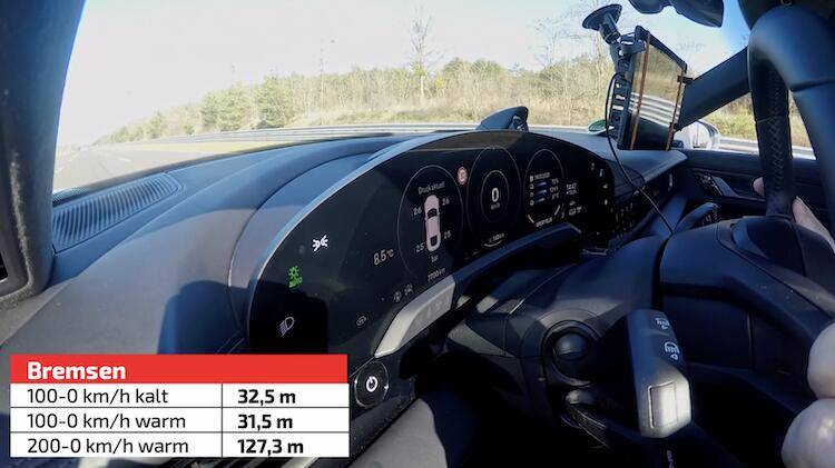 Porsche Taycan Autobild Taycan Turbo S – Full Performance Test – Acceleration / Braking / Track Laptime Taycan Turbo S Braking Distance