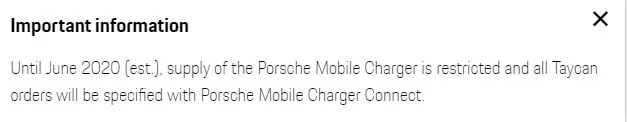 Porsche Taycan Mobile Charger Connect a required option? charger