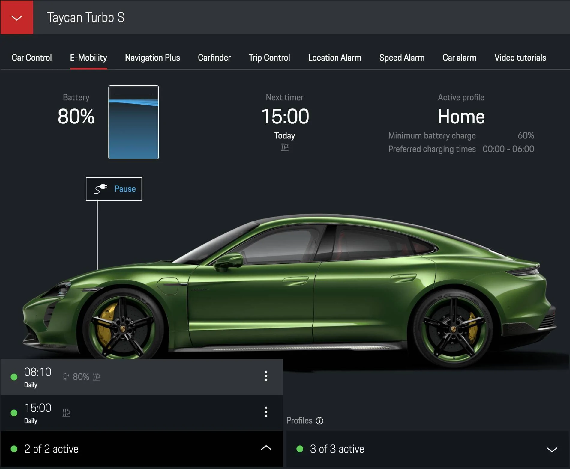 Porsche Taycan Taycan charges to 100% despite profile Screenshot 2020-04-23 at 8.58.58