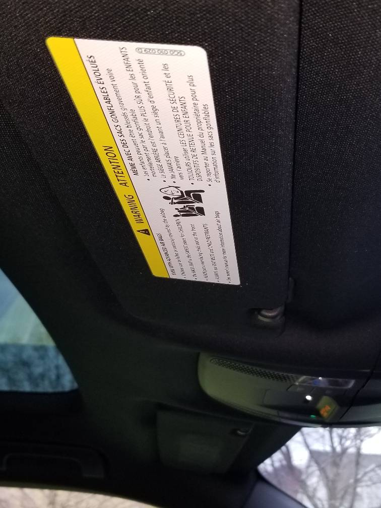 Porsche Taycan Sun Visor Safety Airbag Decal Removal visor1