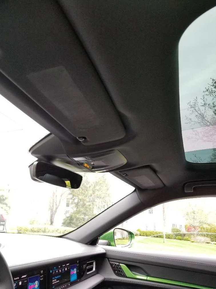 Porsche Taycan Sun Visor Safety Airbag Decal Removal visor2
