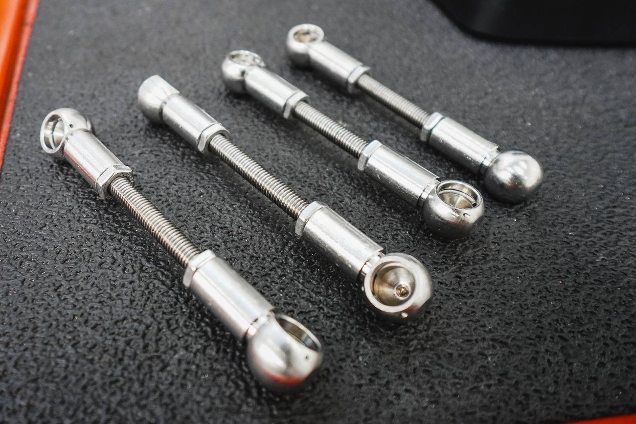 Porsche Taycan Suspension lowering links for Taycan by Vivid Racing Porsche Taycan Lowered with Suspension Lowering Links 8