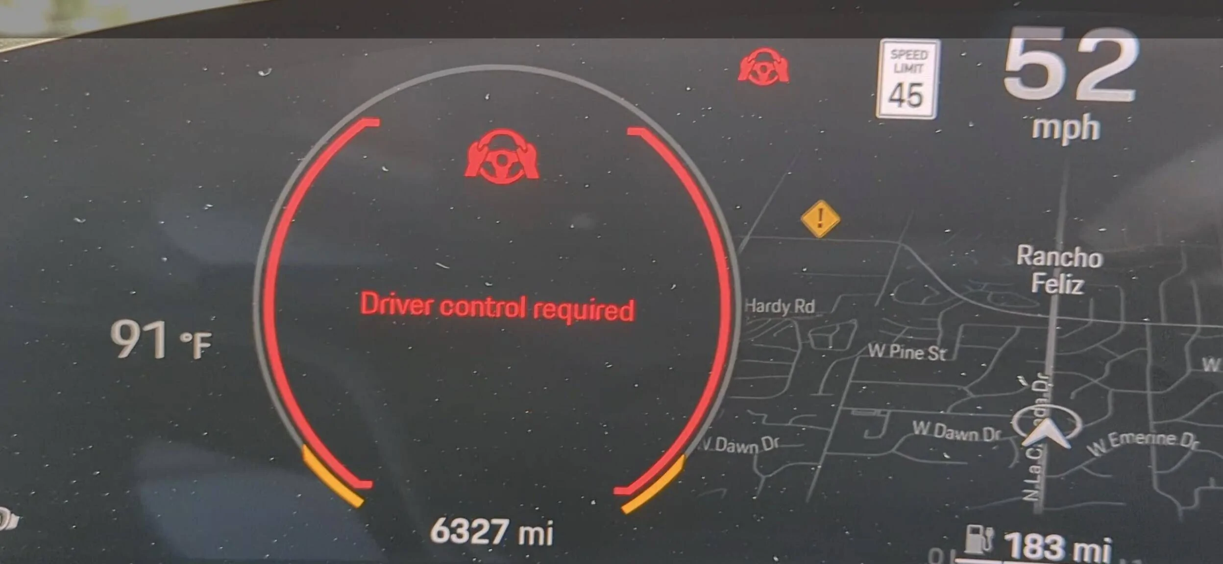 Porsche Taycan Driver Control Required message Screenshot_20220721-114253