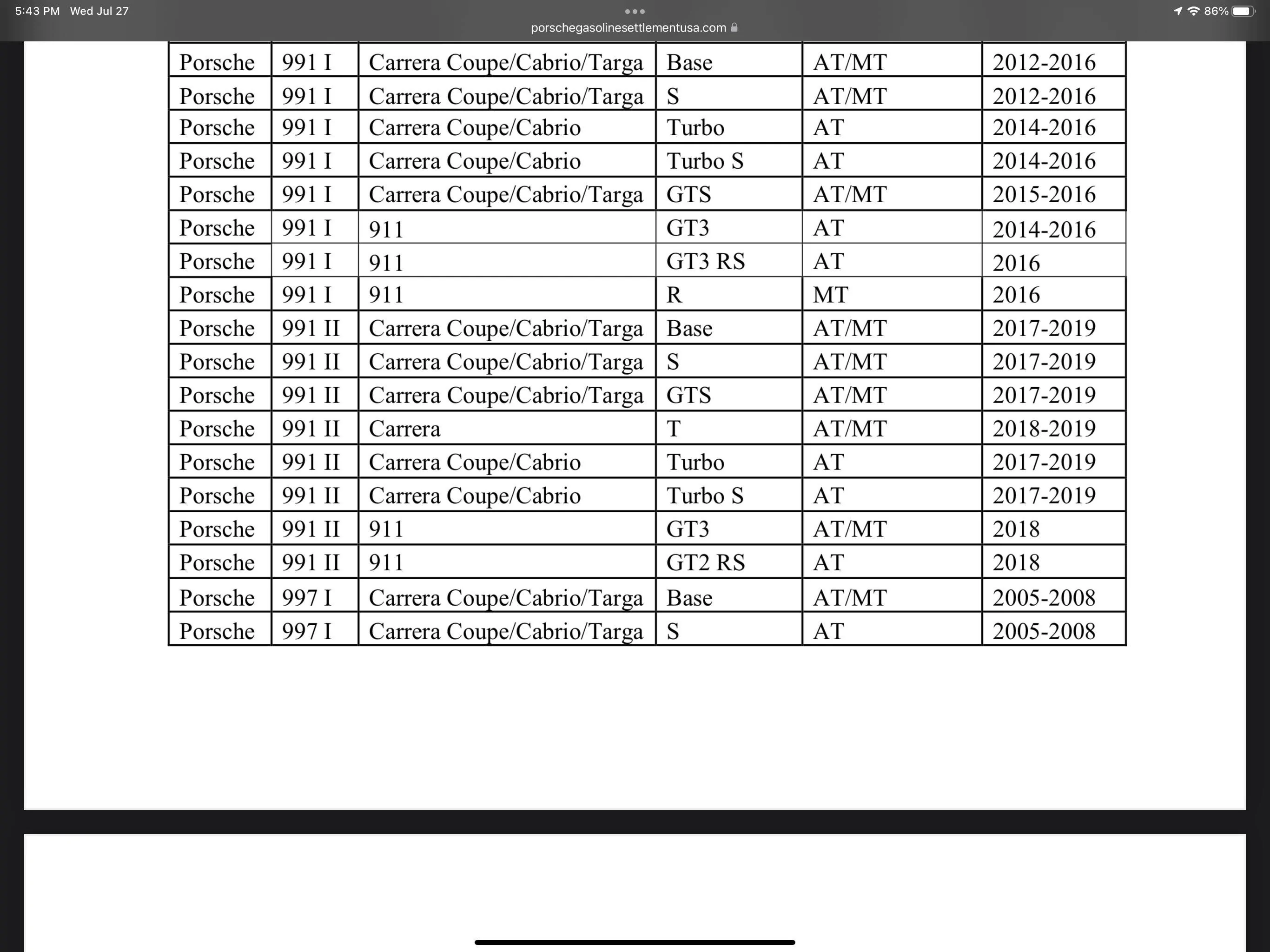 Porsche Taycan Porsche Class Action Settlement for ICE Owners 38E12B81-EB3C-4480-8FFB-7BA668312062