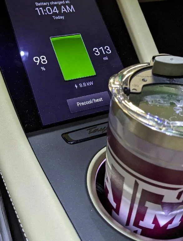 Porsche Taycan 271 miles!  100% charged. What’s your range shown? 1659031643111
