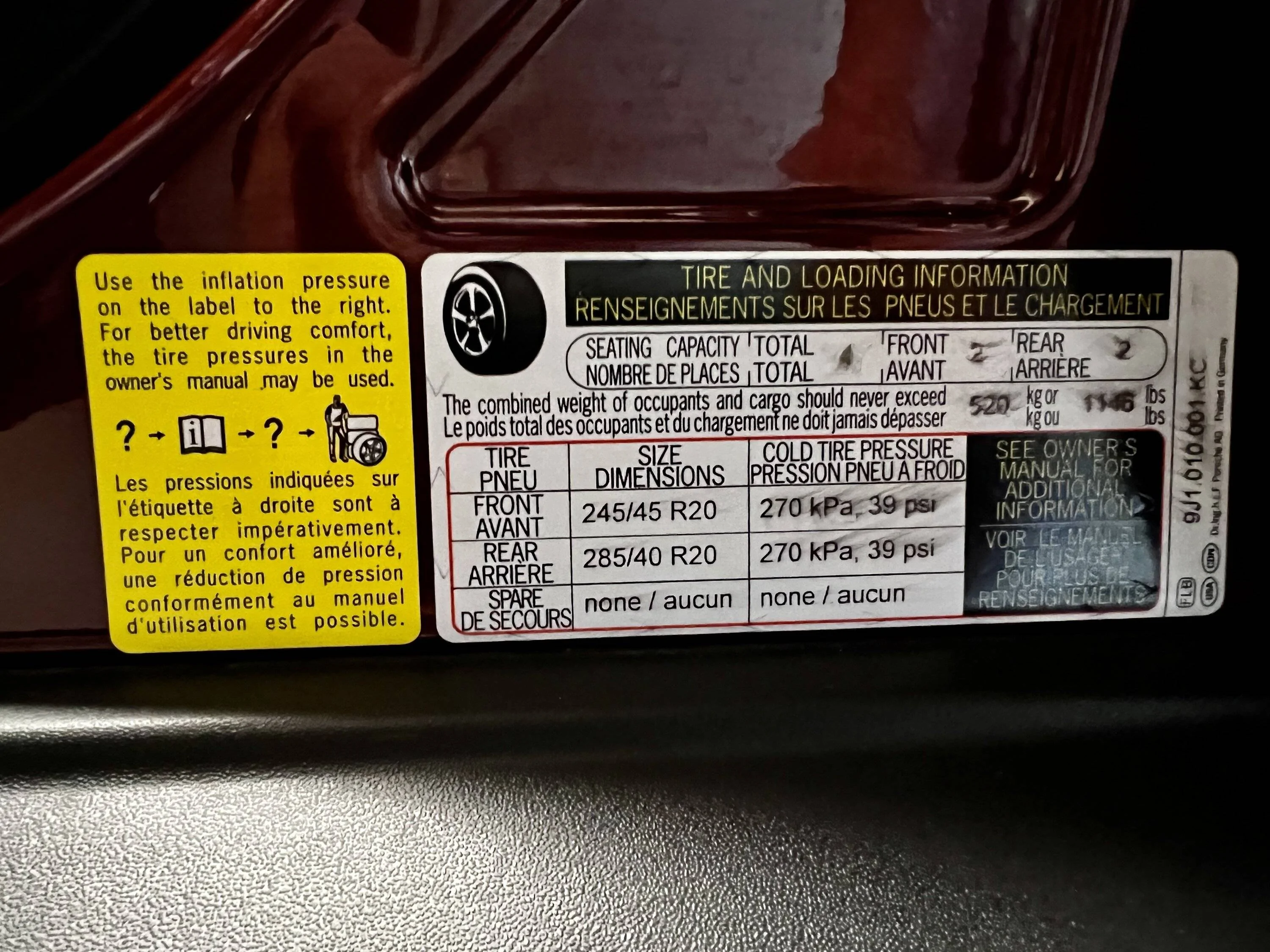 Porsche Taycan Tire Pressure Question 7B97D262-8304-468D-81A1-28B79529D3E3
