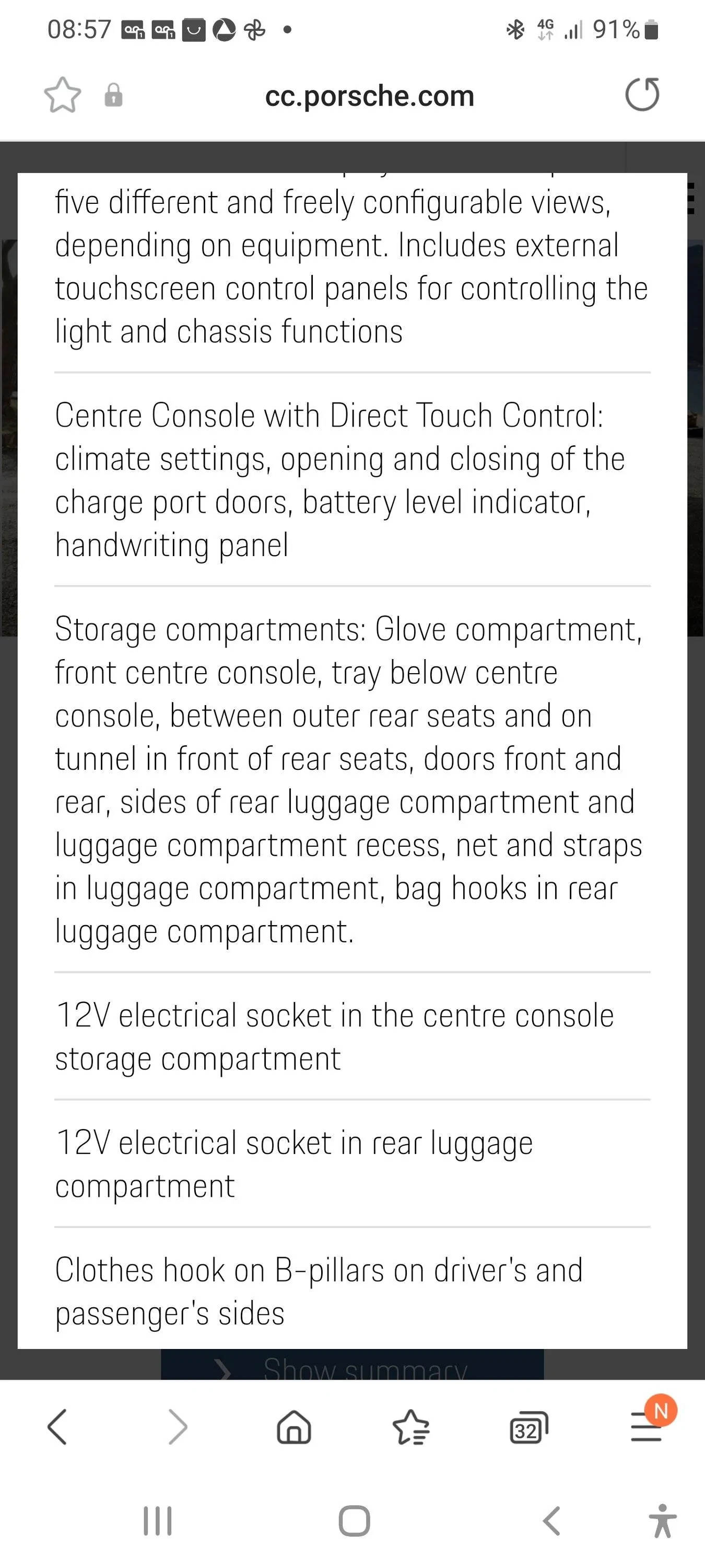 Porsche Taycan 【3】 2022 Taycan ‣ Made Interior Storage Tray Screenshot_20220731-085701_Samsung Internet