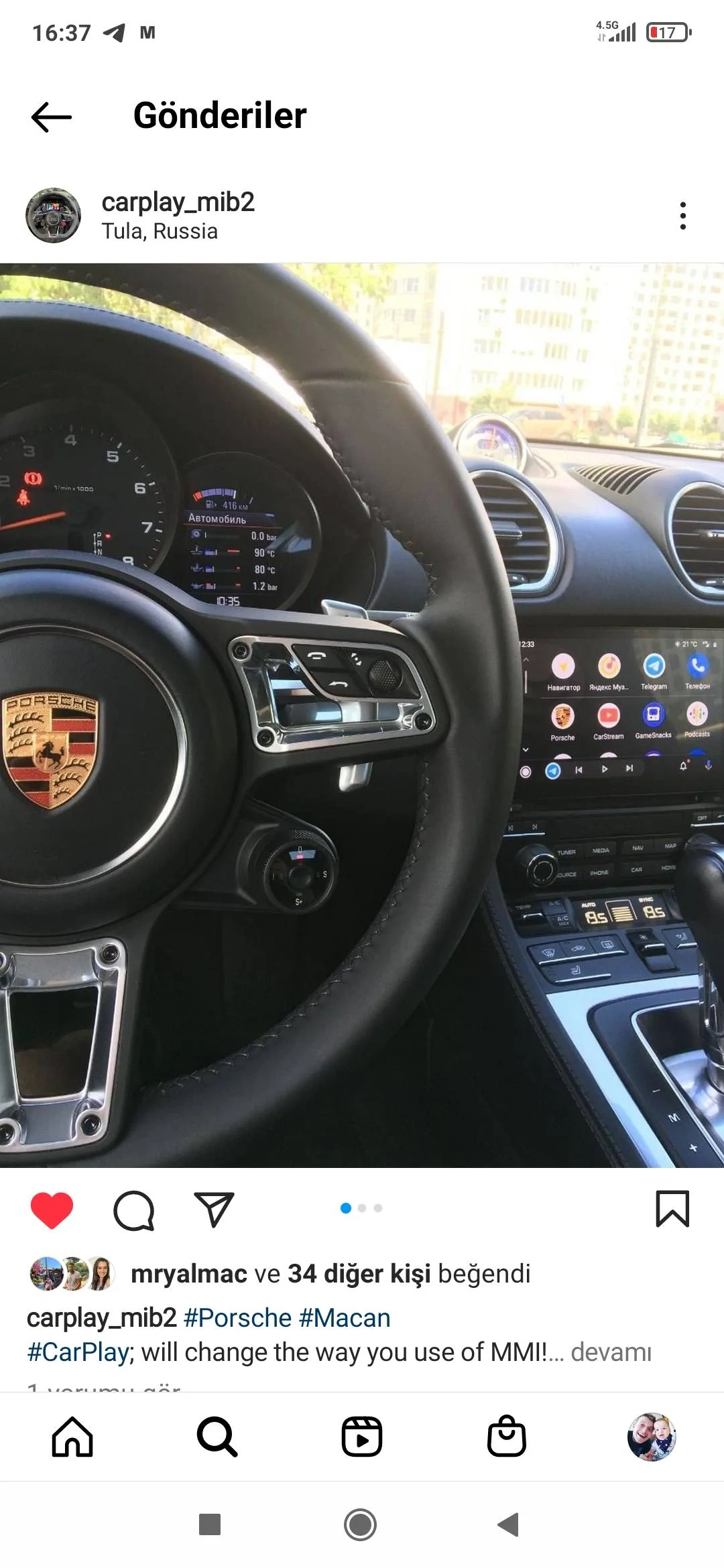 Porsche Taycan Carplay, map update, ghost screen Screenshot_2022-08-10-16-37-57-230_com.instagram.android