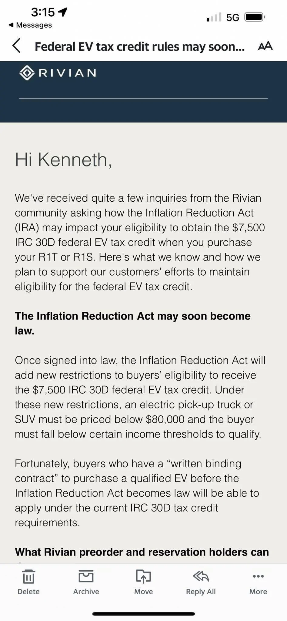 Porsche Taycan Good Bye $7,500 tax credit! Rivian1