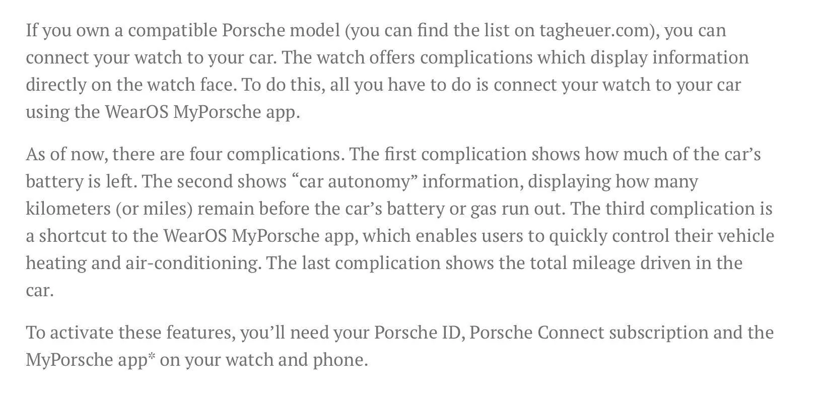 Porsche Taycan Tag Heuer Connected Porsche Watch Screenshot 2022-08-11 at 19.06.18