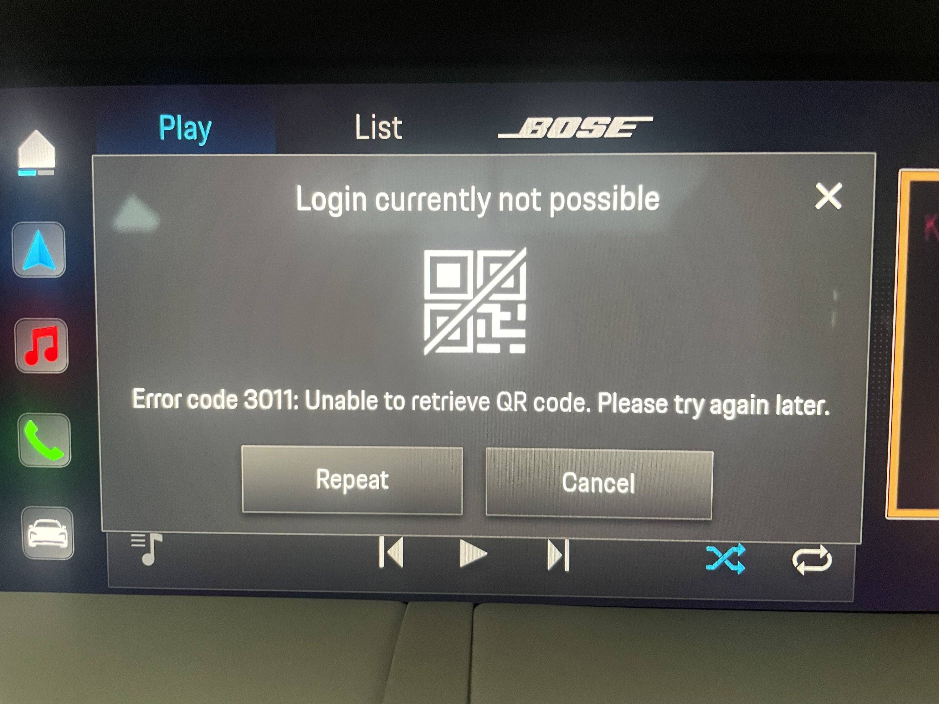 Porsche Taycan How to launch Apple podcasts?  My system not showing QR code IMG_6478