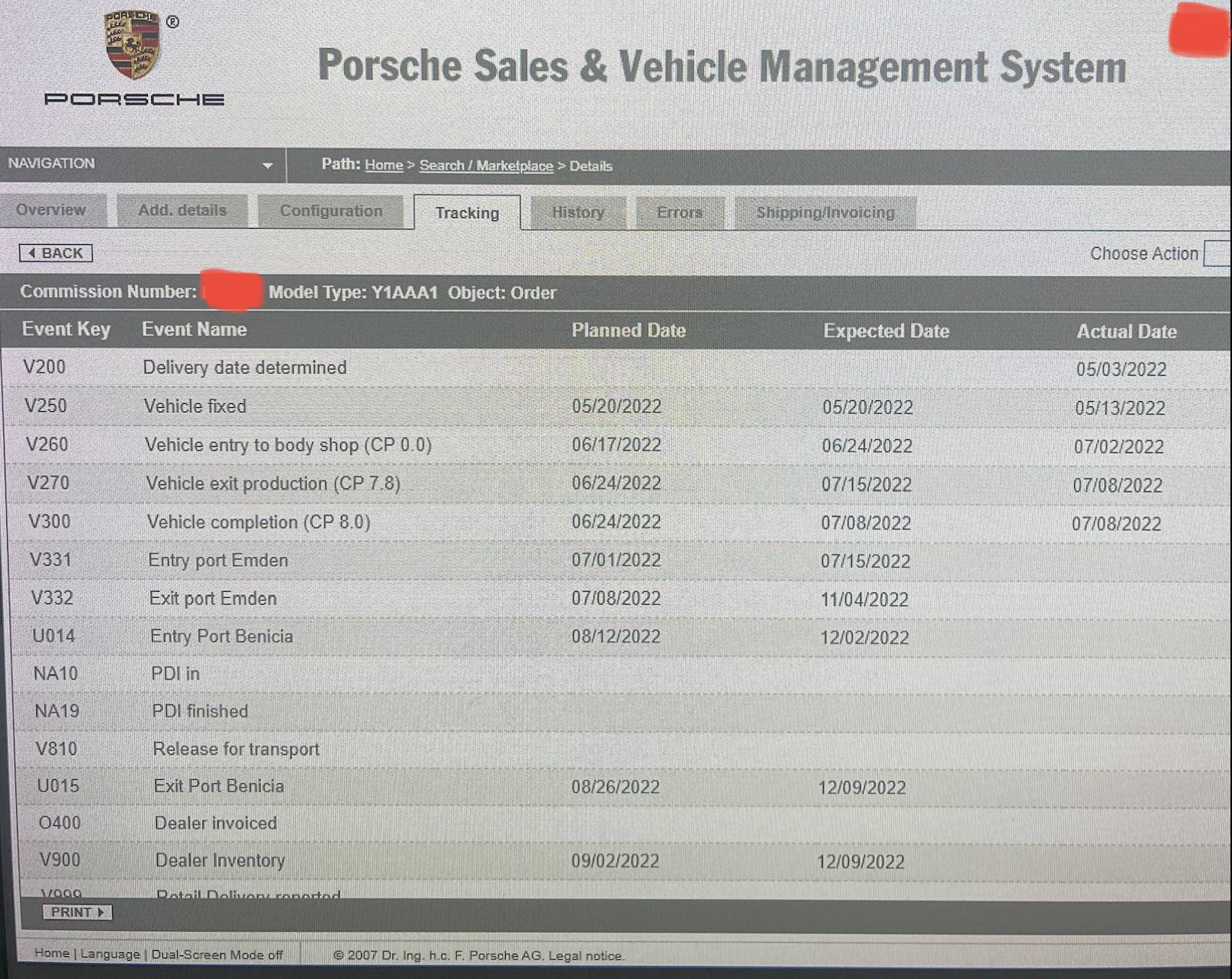 Porsche Taycan Is this normal? Initial order 29/1/2022 no freeze date yet F92DA323-0B8C-4BF5-B259-05DF40D95675