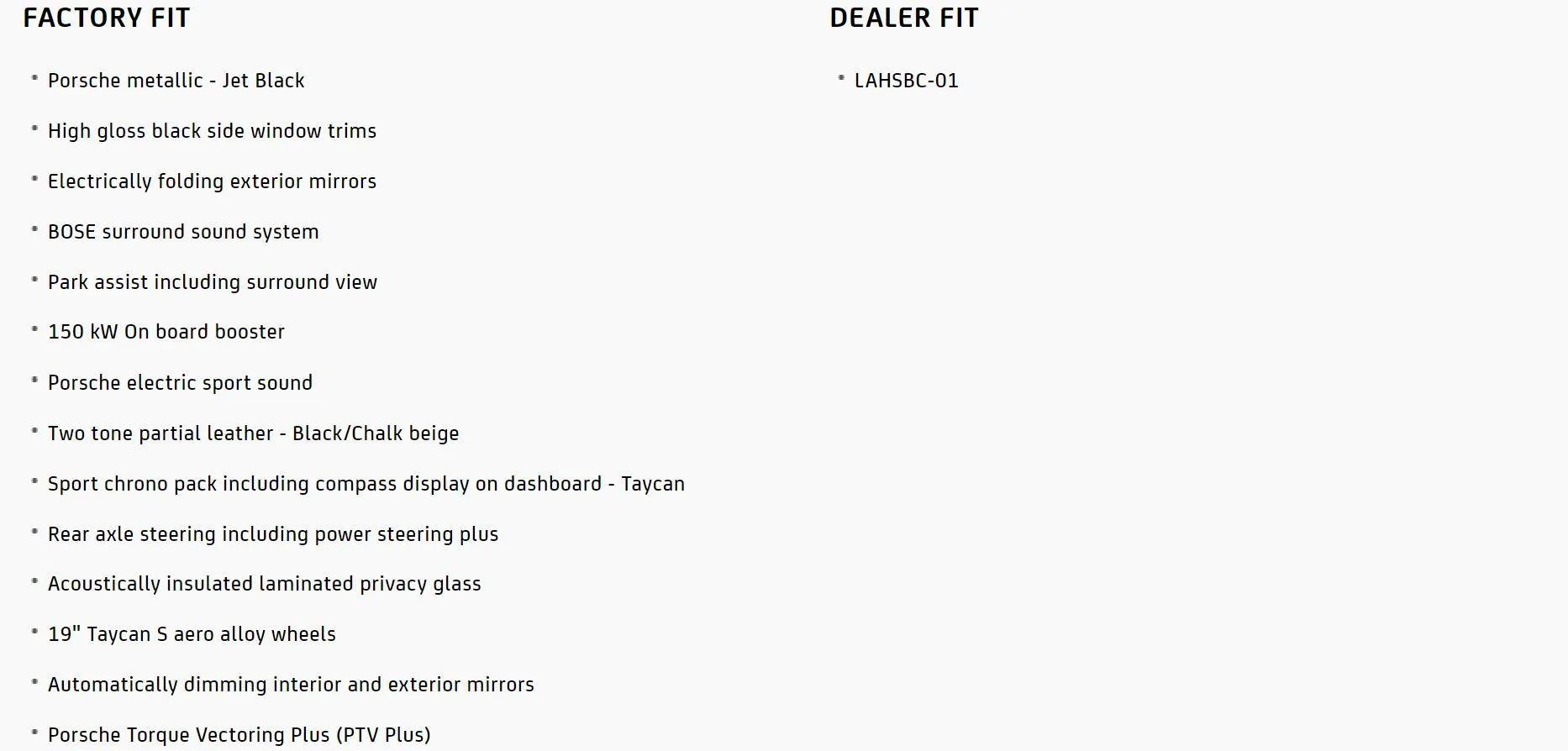Porsche Taycan Thoughts on these wheels and seat for Taycan CT4s ? Taycan spec Screenshot 2022-08-27 120653