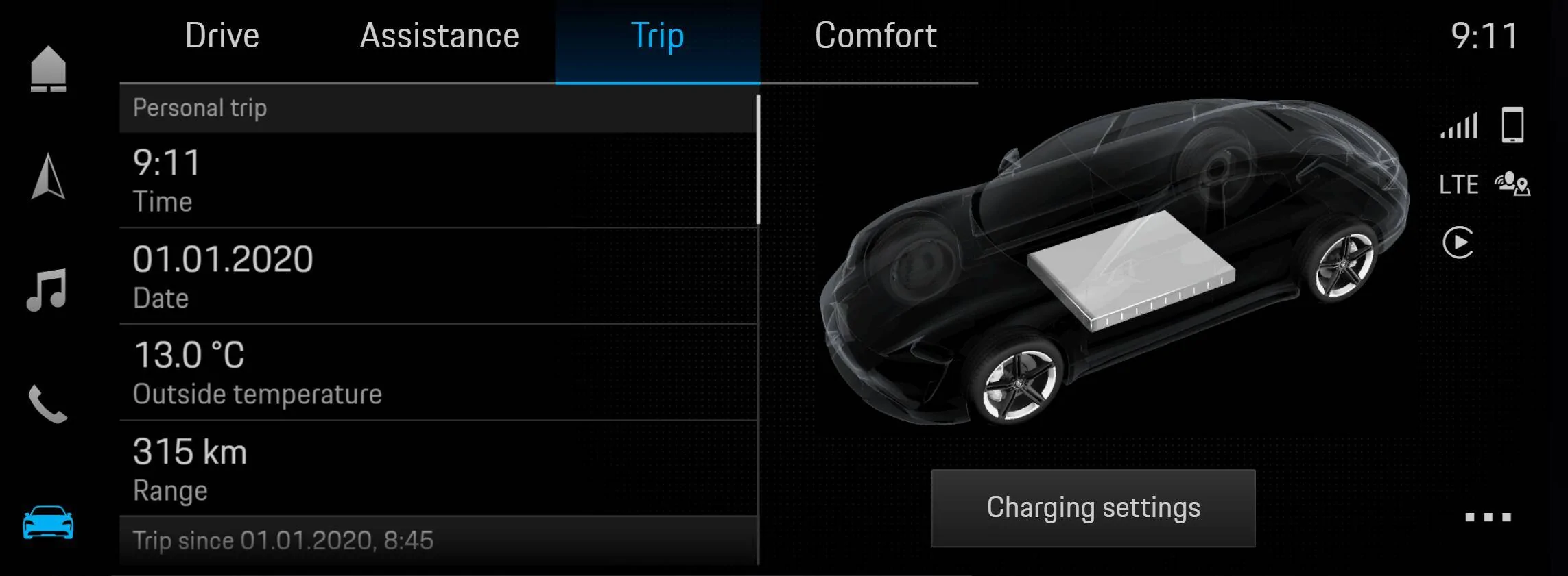 Porsche Taycan 271 miles!  100% charged. What’s your range shown? 1661765144554
