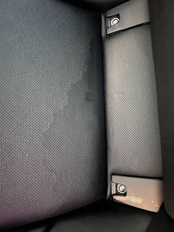 Porsche Taycan Stain in Standard Leather seat IMG_3606