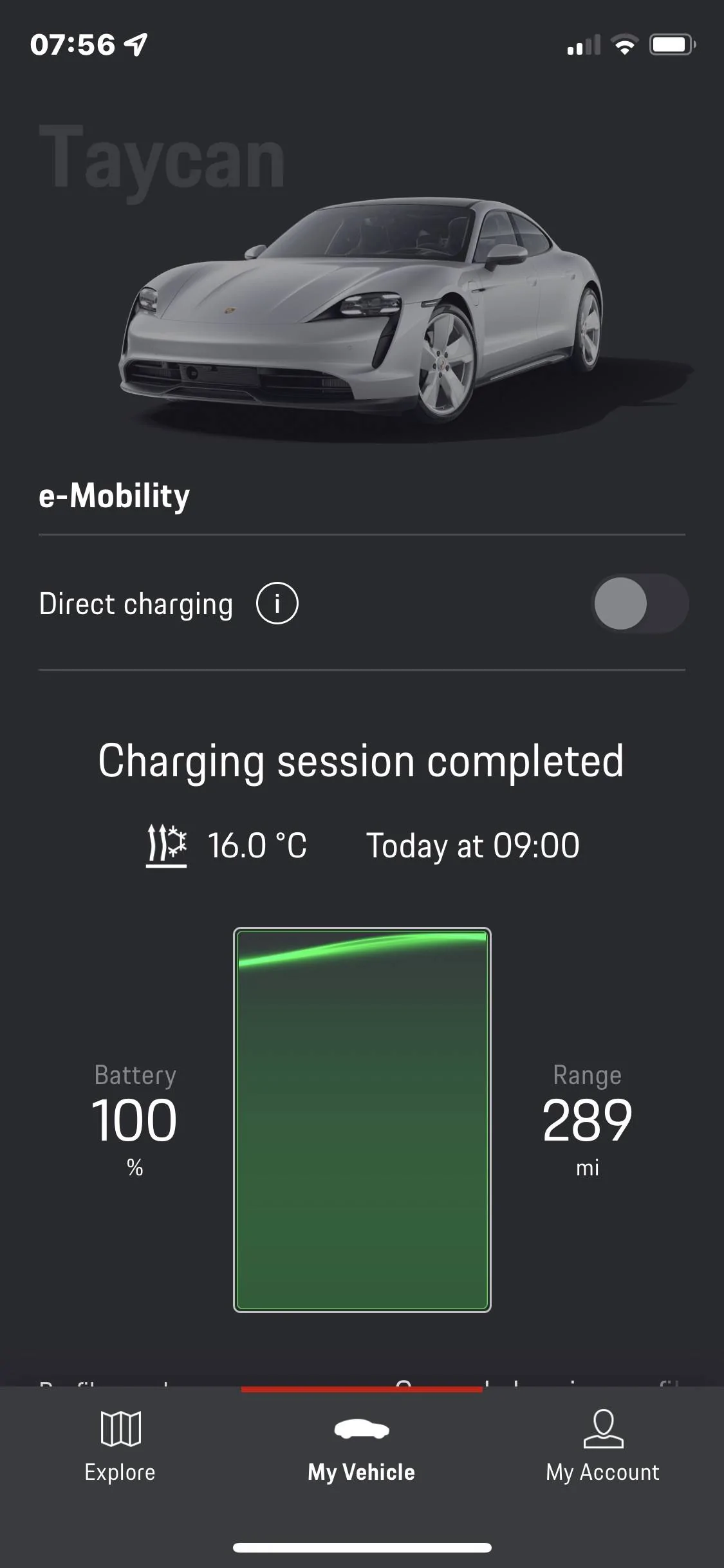 Porsche Taycan 271 miles!  100% charged. What’s your range shown? 291AF725-BFD5-4C9E-8A87-F8E4922521AC
