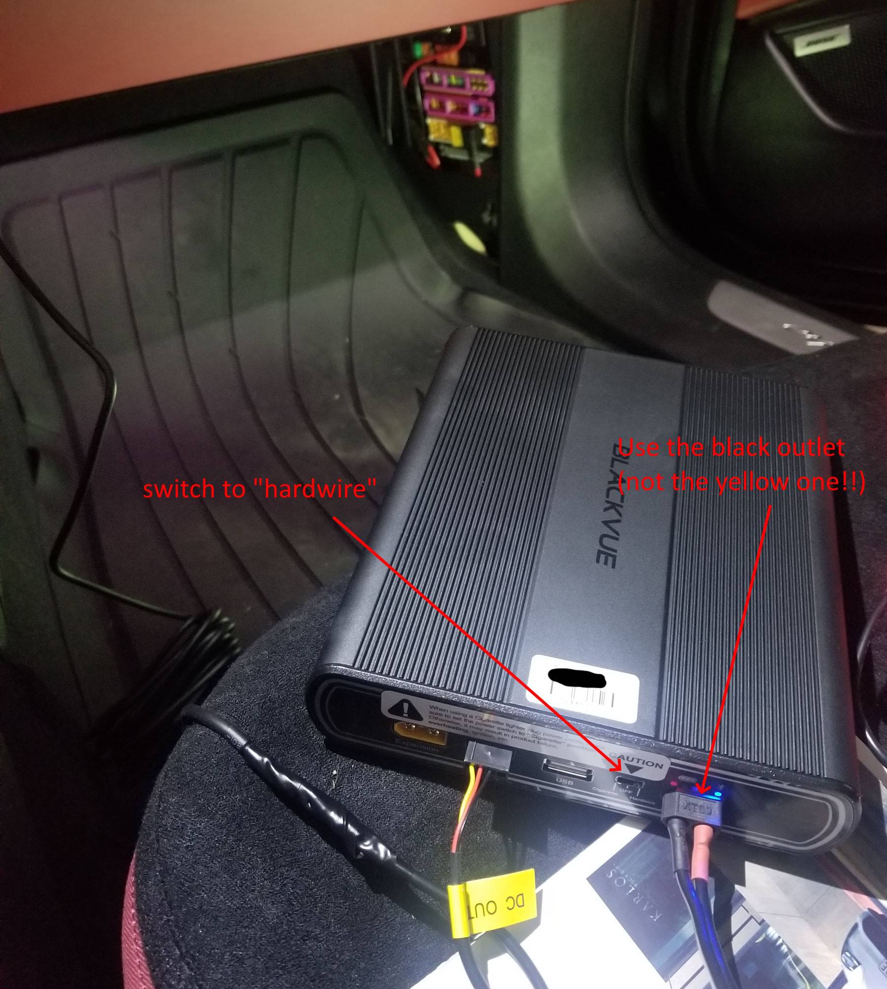 Porsche Taycan Blackvue DR900X dashcam+ battery B124X installation test-install