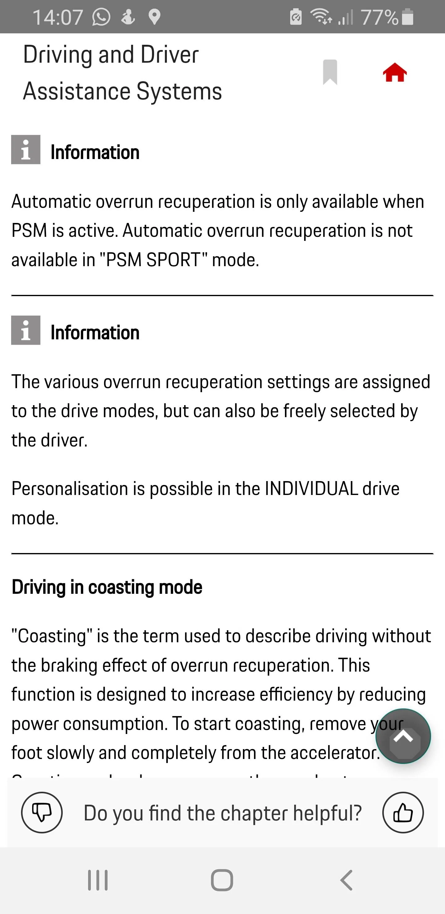 Porsche Taycan Automatic auto regeneration turns off suddenly Screenshot_20220904-140735_Porsche Good to kno