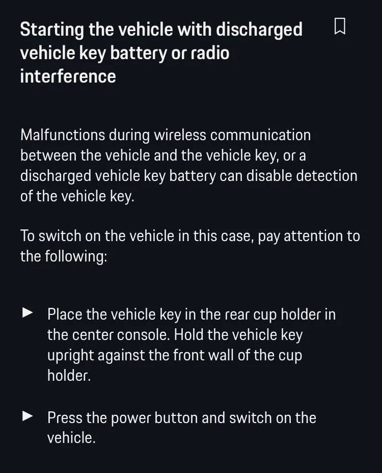 Porsche Taycan Taycan deprogrammed after fob battery change 1E740617-0C45-4E77-AC20-DDB53A50C0BB